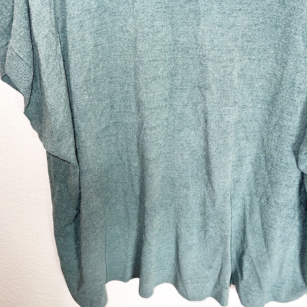 Barefoot Dreams Blue Spruce Zip Up Short Sleeve CozyChic Ultra Lite Hoodie - Picture 13 of 14
